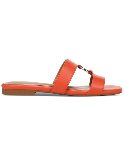Giani Bernini Red Caitlynn Slip-on Memory Foam Hardware Flat Sandals