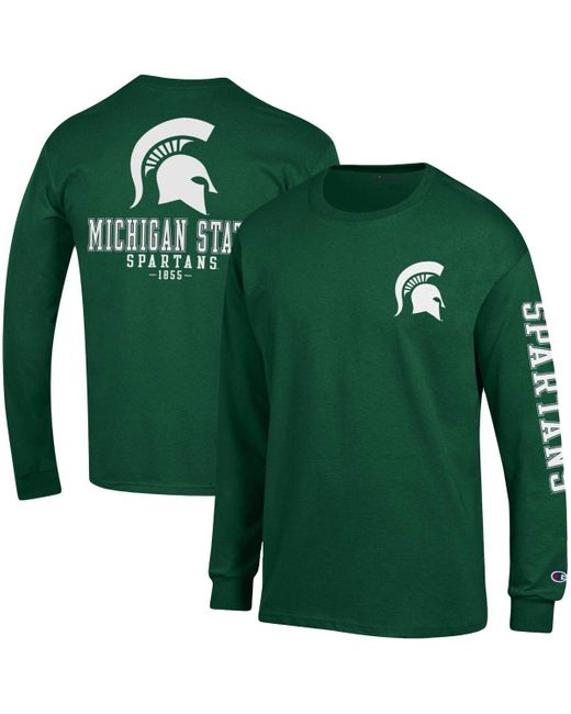 Champion Green Michigan State Spartans Team Stack Long Sleeve T-shirt for men