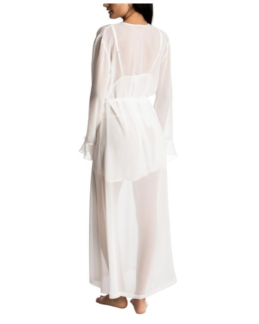 Linea Donatella White Chiffon Keepsake Wrap Robe