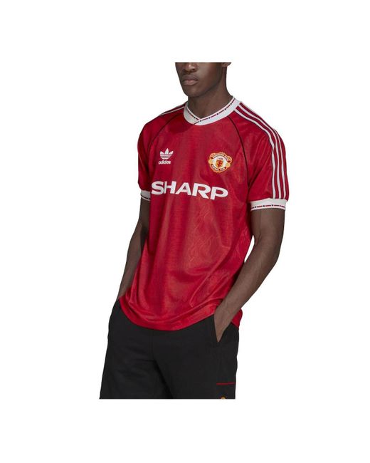 adidas Synthetic Originals Red Manchester United 1990-92 Retro Home ...