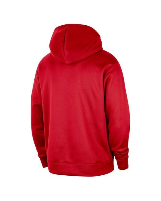 Nike Red Chicago Bulls 2024/25 Spotlight On-court Practice Performance Pullover Hoodie for men