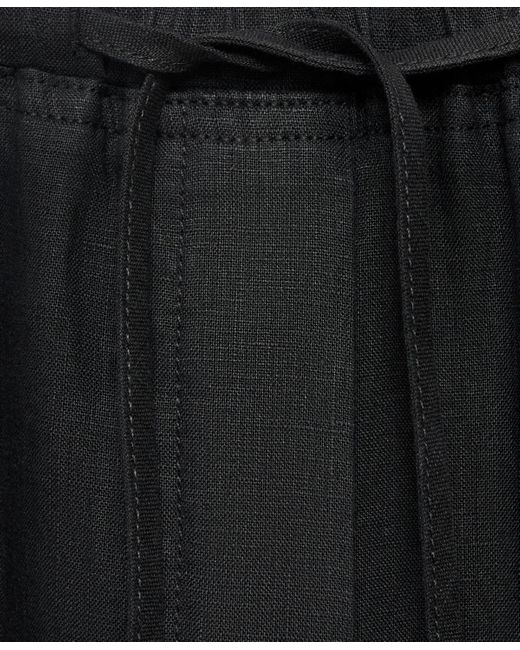 Mango Black Drawstring Linen Pants