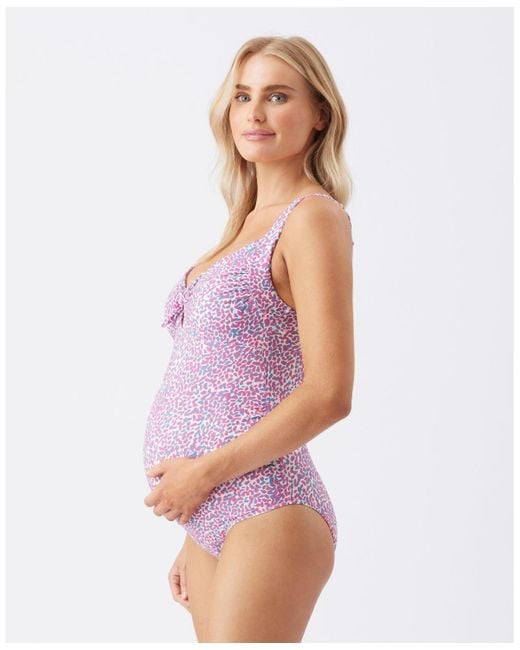 Ripe Maternity Purple Maternity Ripe Skipper Tie Front One Piece