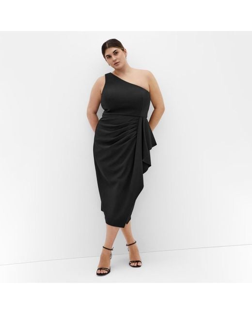 City Chic Plus Size Priyanka One Shoulder Dress in Black | Lyst