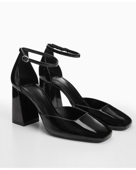 Mango Black Patent Leather-effect Heeled Shoes