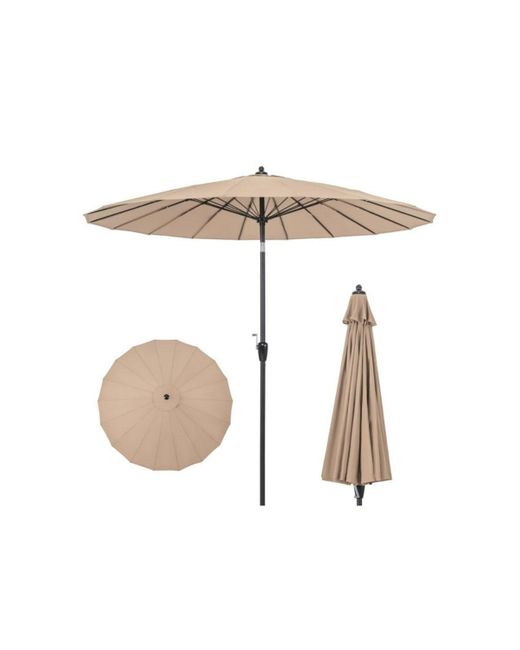 Mondawe Natural 9 Feet Round Patio Umbrella