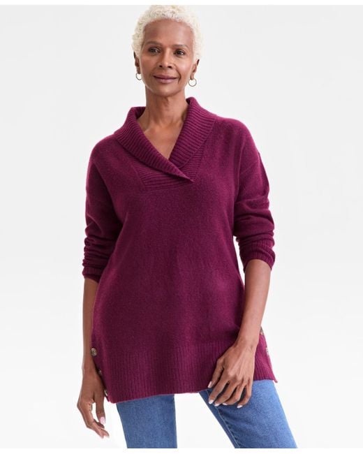 petite shawl collar sweater