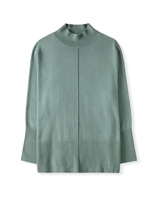Celtic & Co. Green Drape Funnel Neck Sweater