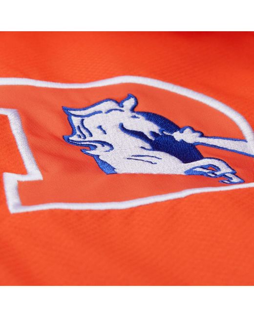 Mitchell & Ness Blue Orange/royal Denver Broncos Tie Breaker Vintage Logo Lightweight Anorak Half-zip Windbreaker for men