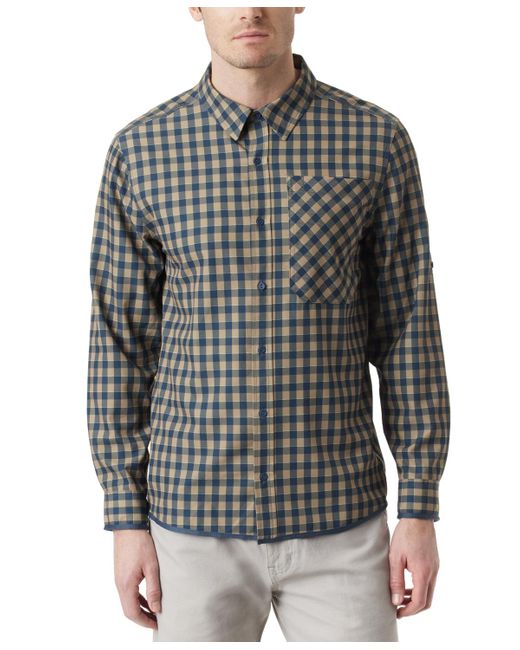 BASS OUTDOOR Gray Cool Plaid Long-sleeve Shirt for men