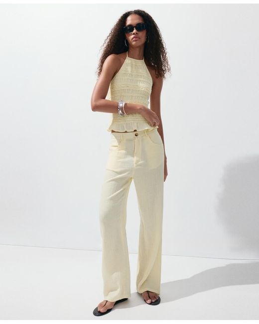 Mango Natural Balloon Crinkle Pants
