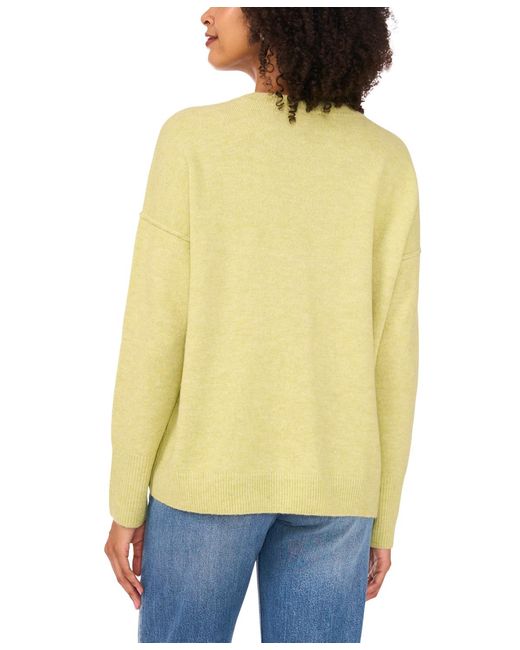 Vince Camuto Blue Cozy Crewneck Long-sleeve Extend-shoulder Sweater