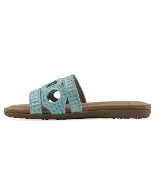White Mountain Green Fraly Slide Slip-on Sandals