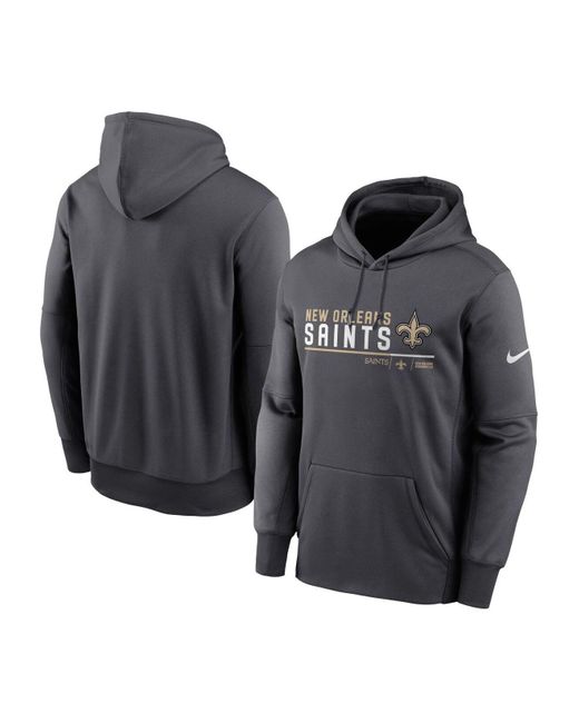 Nike Anthracite New Orleans Saints Prime Logo Name Split Pullover ...