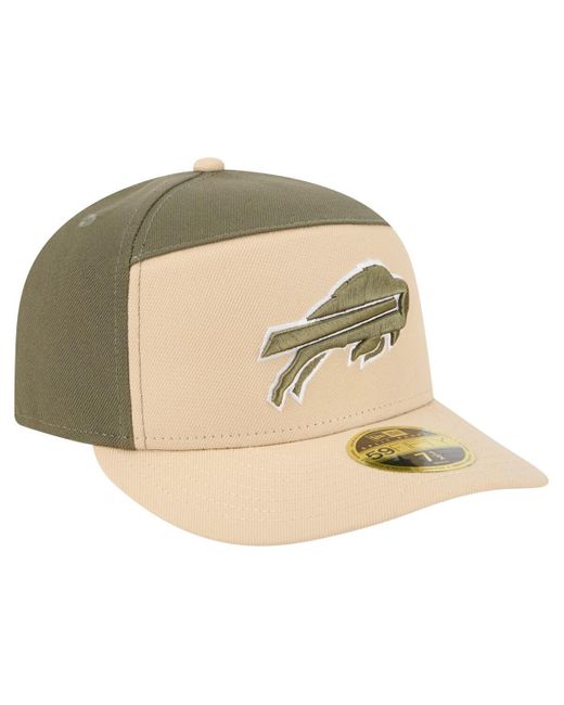 KTZ Natural Light Beige/olive Buffalo Bills Two-tone Color Pack Split Panel 59fifty Fitted Hat for men