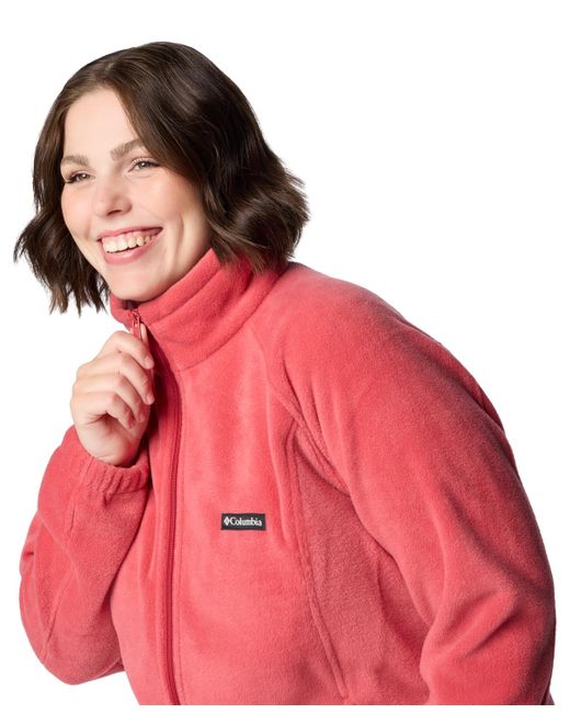 Columbia Red Plus Size Benton Springs Fleece Jacket