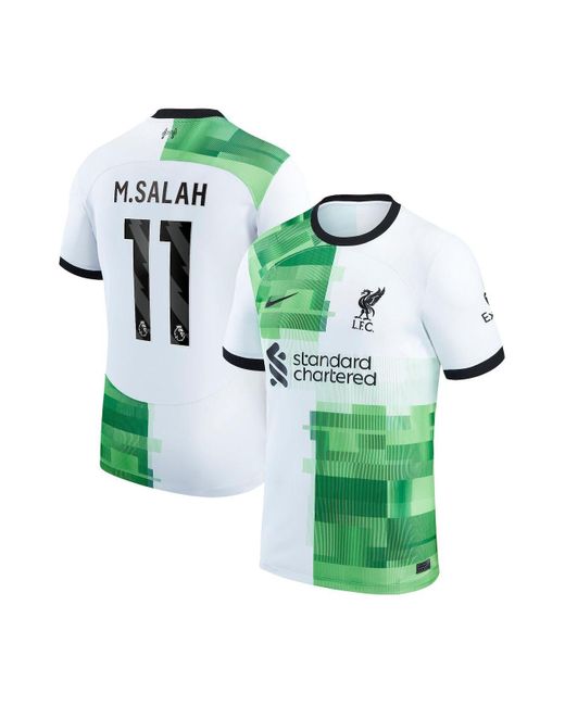 Nike Mohamed Salah White Liverpool 2023/24 Away Replica Player Jersey in  Green for Men | Lyst