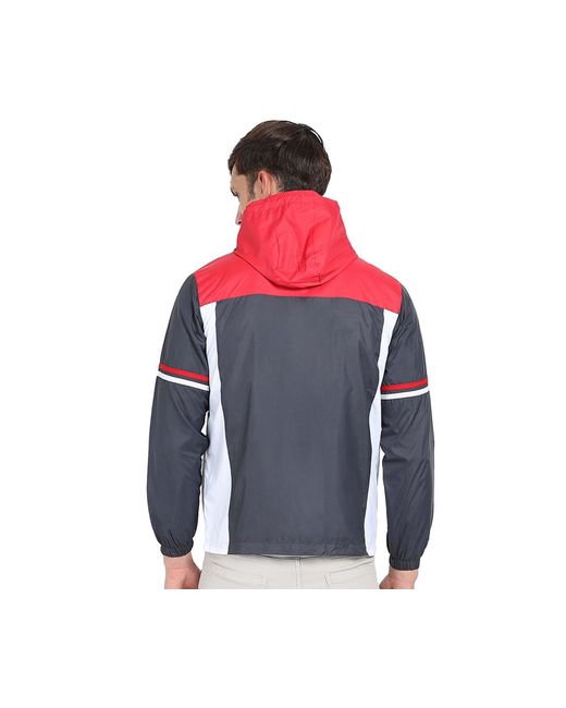 Campus Sutra Blue Multicolor Zip-front Jacket With Insert Pocket for men