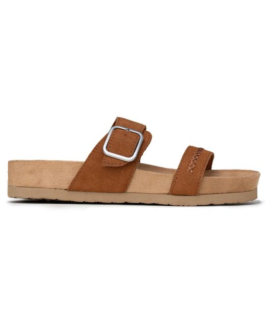 Minnetonka Brown Gideon Suede 2-strap Buckle Sandals