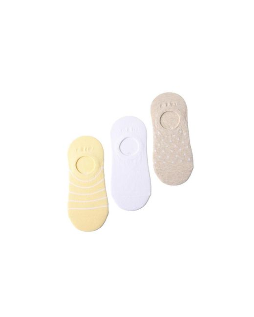 Lands' End Natural 3-pack Cotton Patterned Sneaker Liners