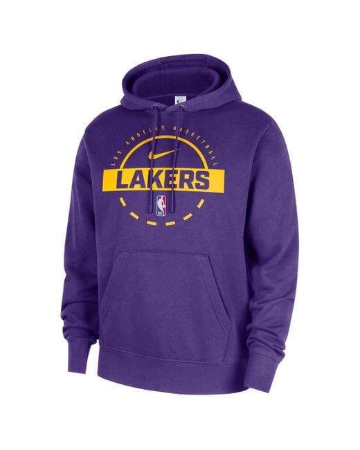 Nike Purple Los Angeles Lakers 2025/26 Authentic Practice Club Pullover Hoodie for men