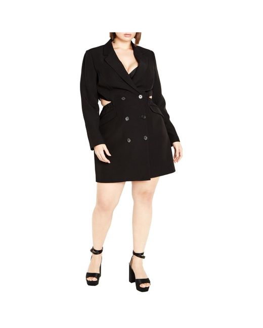 City Chic Black Plus Size Tuxedo Twyla Dress