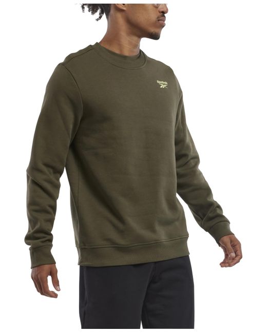 Reebok Green Identity Vector Regular-fit Logo-print Fleece Sweatshirt for men