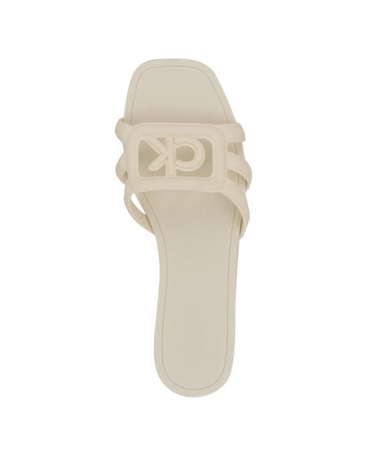 Calvin Klein White Yoana Logo Slip-on Jelly Flat Sandals