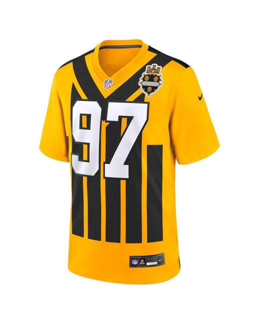 Nike Yellow Cameron Heyward Pittsburgh Steelers Alternate 1933 Throwback Game Jersey for men