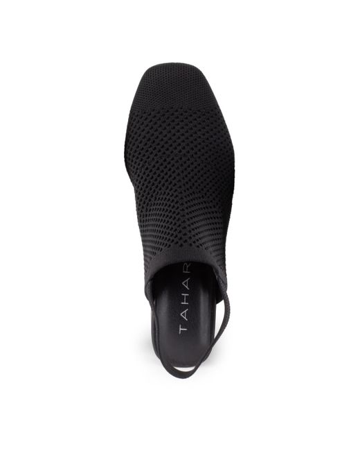 Tahari Black Acropolis Knit Slip-on Mules