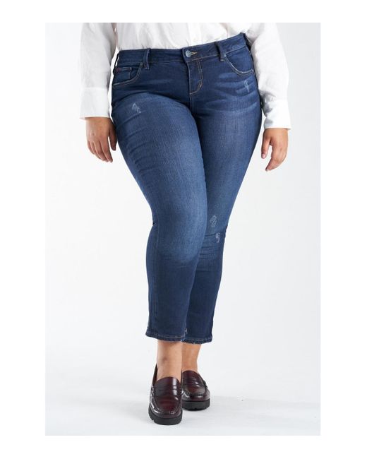 Slink Jeans Blue Plus Size High Rise Straight Jeans