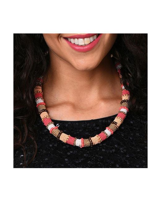 SOH Red Beaded Statement Necklace