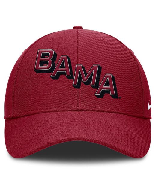 Nike Red Alabama Tide Slanted Primetime Rise Performance Adjustable Hat for men