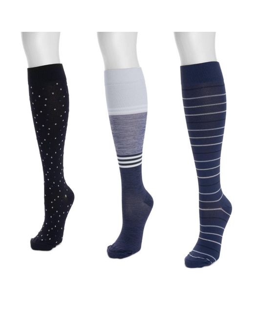 Muk Luks Blue Compression Socks