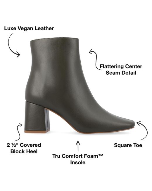 Journee Collection Gray Haylinn Block Heel Dress Booties