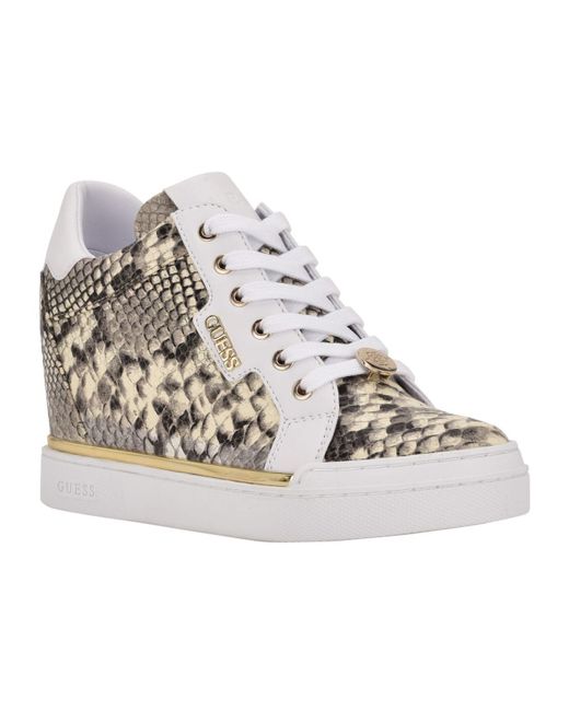 guess wedge sneakers white