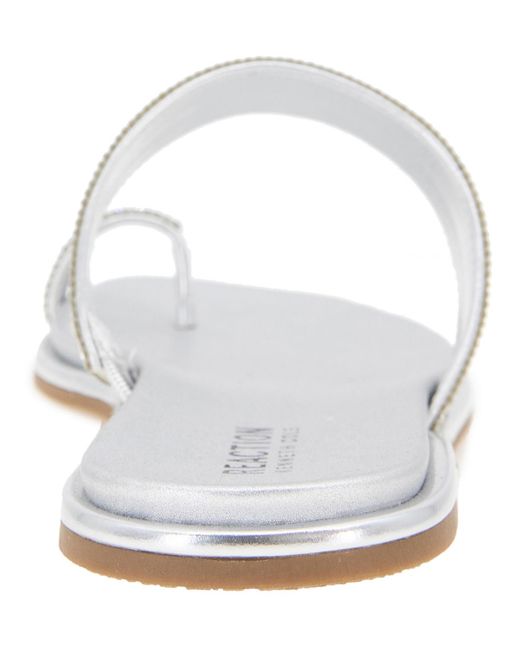 Kenneth Cole White Wilfred Toe Loop Flat Sandals