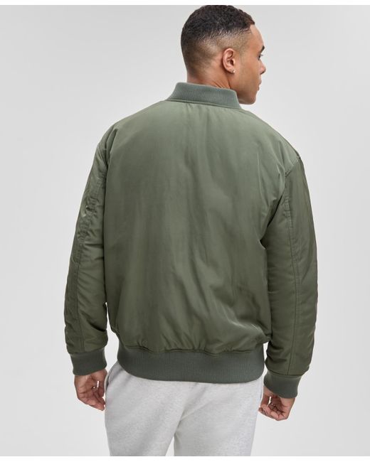 Mode Of One Green Relaxed-fit Reversible Bomber Jacket for men