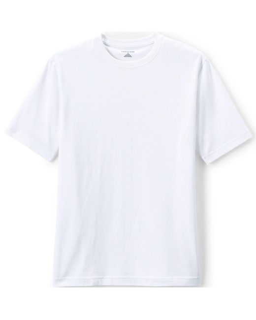 Lands' End White School Uniform Short Sleeve Essential T-shirt for men