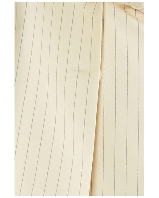 Nasty Gal Natural Oversized Pinstripe Tailored Blazer