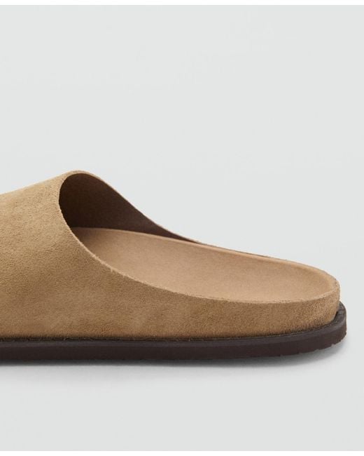 Mango Natural Suede Leather Clogs for men