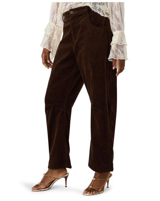 Steve Madden Brown Hart Utility Barrel Pants