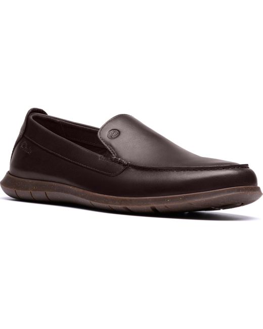 Clarks Brown Flexway Step Slip On Loafers for men