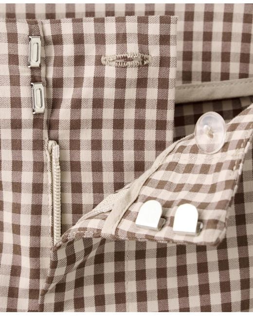 Mango Natural Gingham Capri Pants