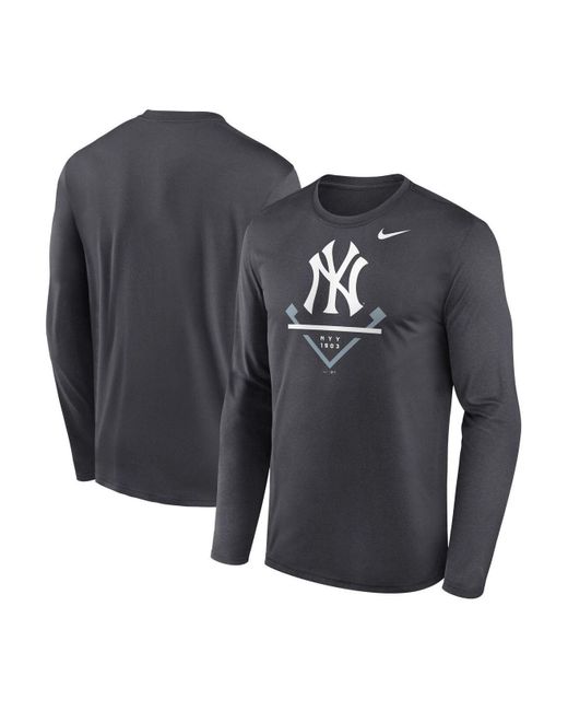 Nike Anthracite New York Yankees Icon Legend Performance Long Sleeve T ...