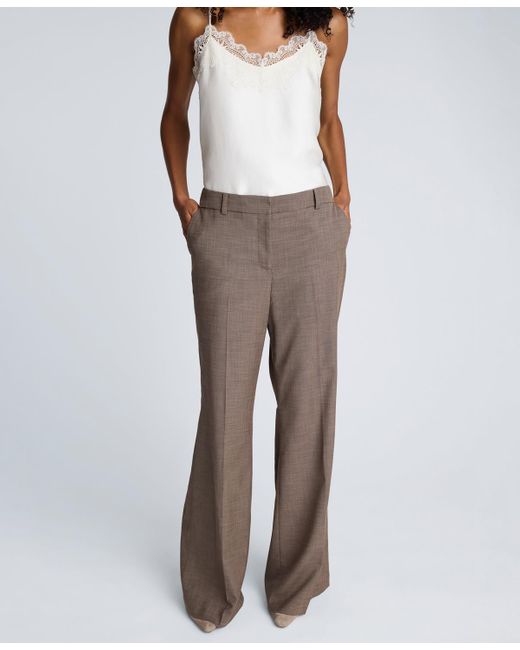 Kenneth Cole Multicolor Melange Fly Front Mid Rise Flare Pants