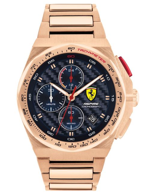 Ferrari Chronograph Aspire Rose Gold-tone Bracelet Watch 44mm in Metallic  for Men | Lyst Canada