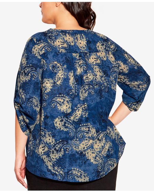 Avenue Plus Size Longline Blouse Top