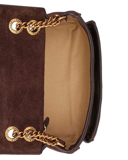 Ralph Lauren Brown Bradley Small Suede Convertible Bag