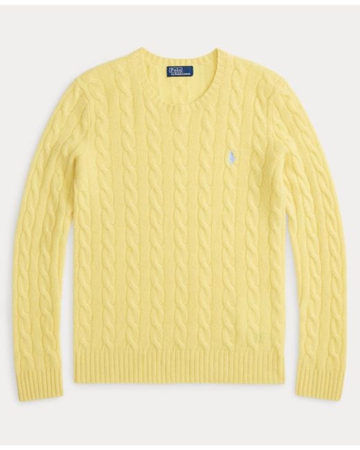 Polo Ralph Lauren Natural Cable Wool-cashmere Crewneck Sweater